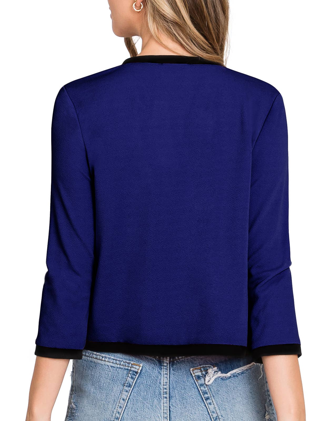 CWOBL103_3/4 Sleeve Bolero Open Front Cardigan