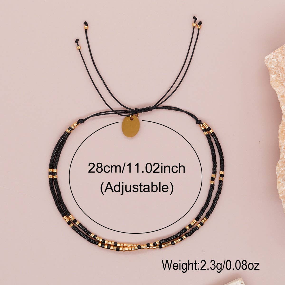 DOUBLE-LAYER RICE BEAD HAND-WOVEN BEADED BRACELET