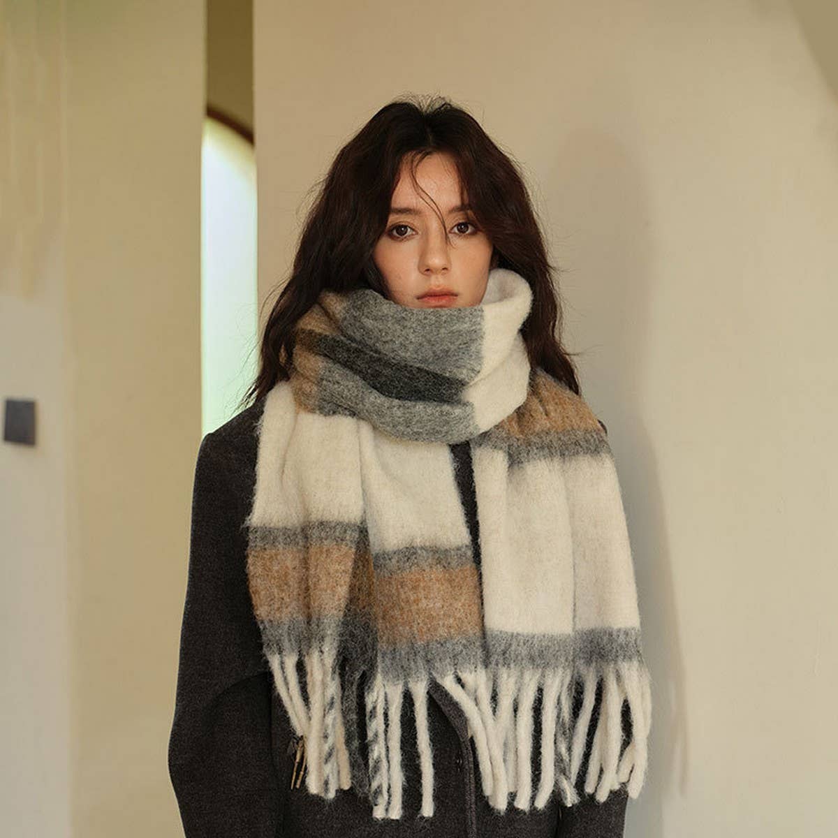 20% Wool Blend Faux Cashmere Scarf for Women_CWASC2371