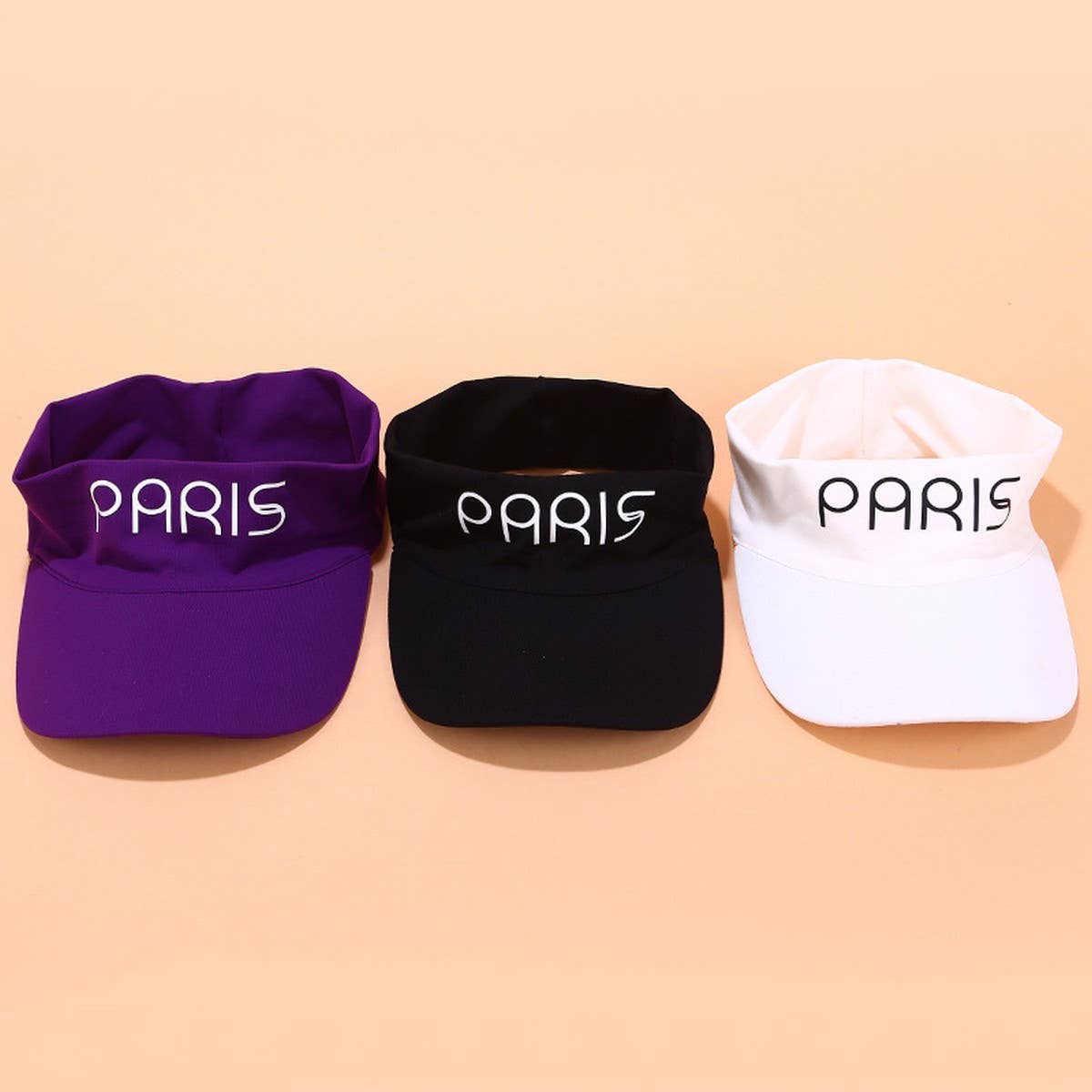 Summer Modal Cotton Letter Embroidered Visor Hat_CWAH3318