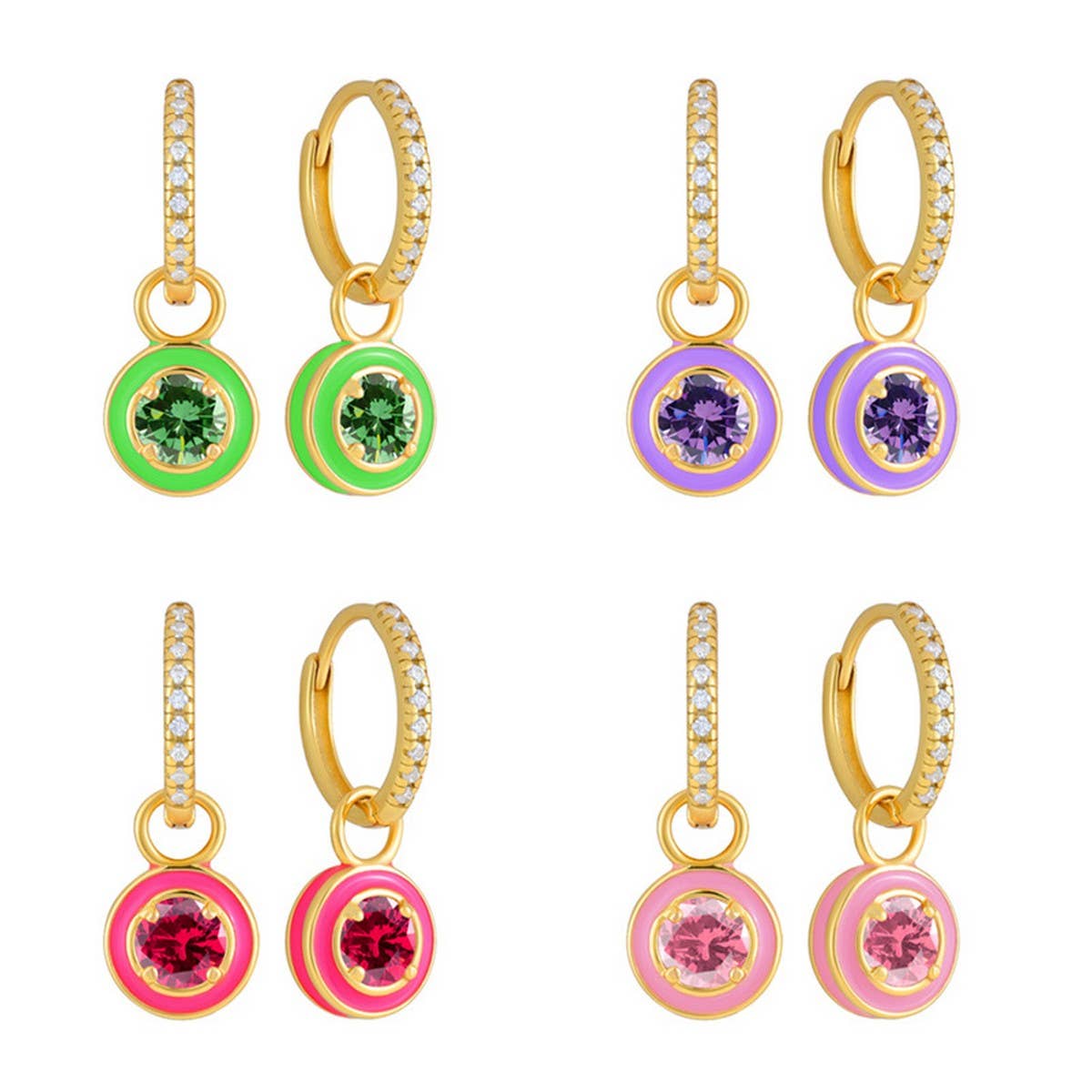 ROUND OIL DROP COLORFUL CREATIVE EARRINGS