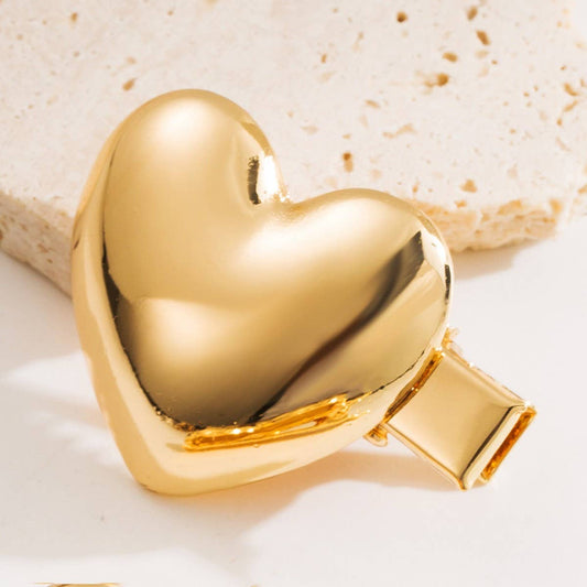 Metal Heart Flower Hair Clip ? Elegant & Minimal