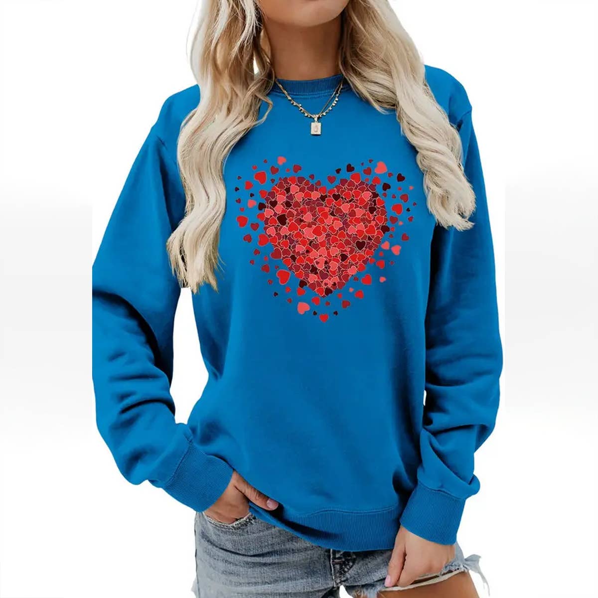 VALENTINE FUN PATTERN LONG SLEEVE SWEATSHIRT_CWTSTL0971