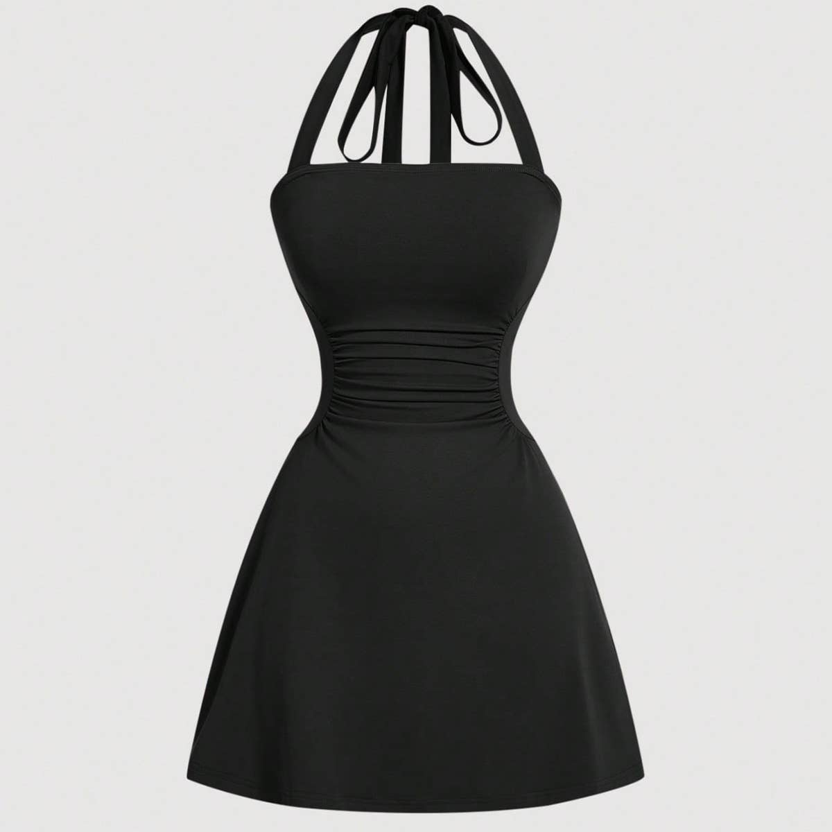Slim high waist elegant sexy halter-neck dress