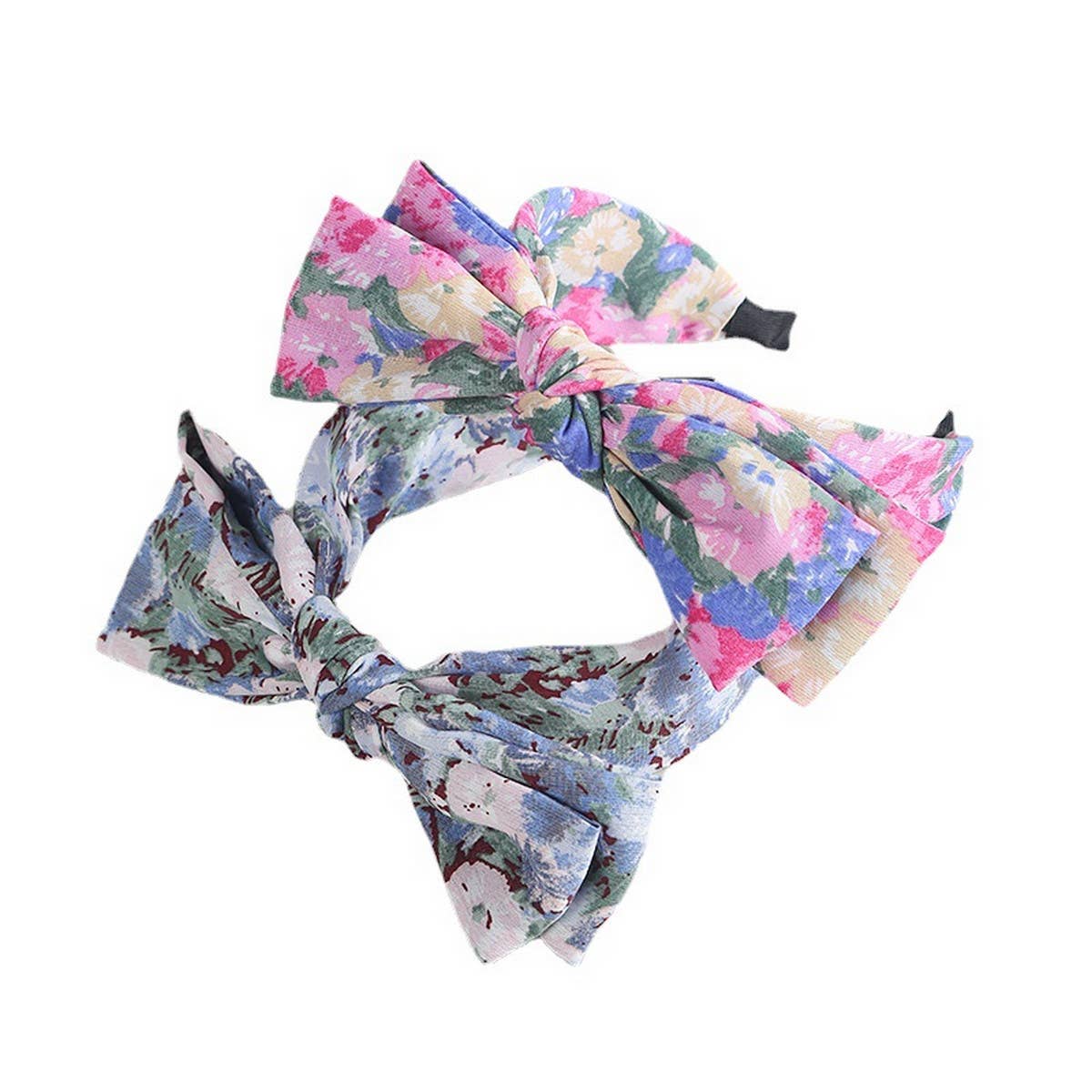 PASTORAL STYLE SMALL FLORAL KNOTTED WIDE HEADBAND_CWAHA1701