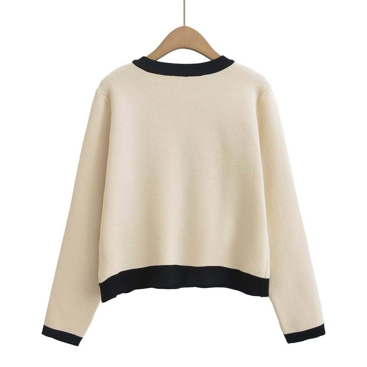 STYLISH LOOSE GOLD BREASTED CASUAL KNIT CARDIGAN