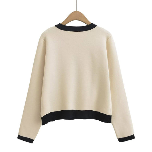 STYLISH LOOSE GOLD BREASTED CASUAL KNIT CARDIGAN