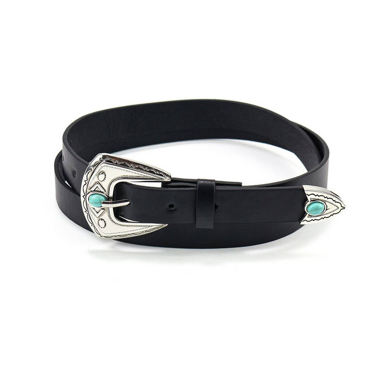 TURQUOISE EMBELLISHED VINTAGE BELT_CWABE0423