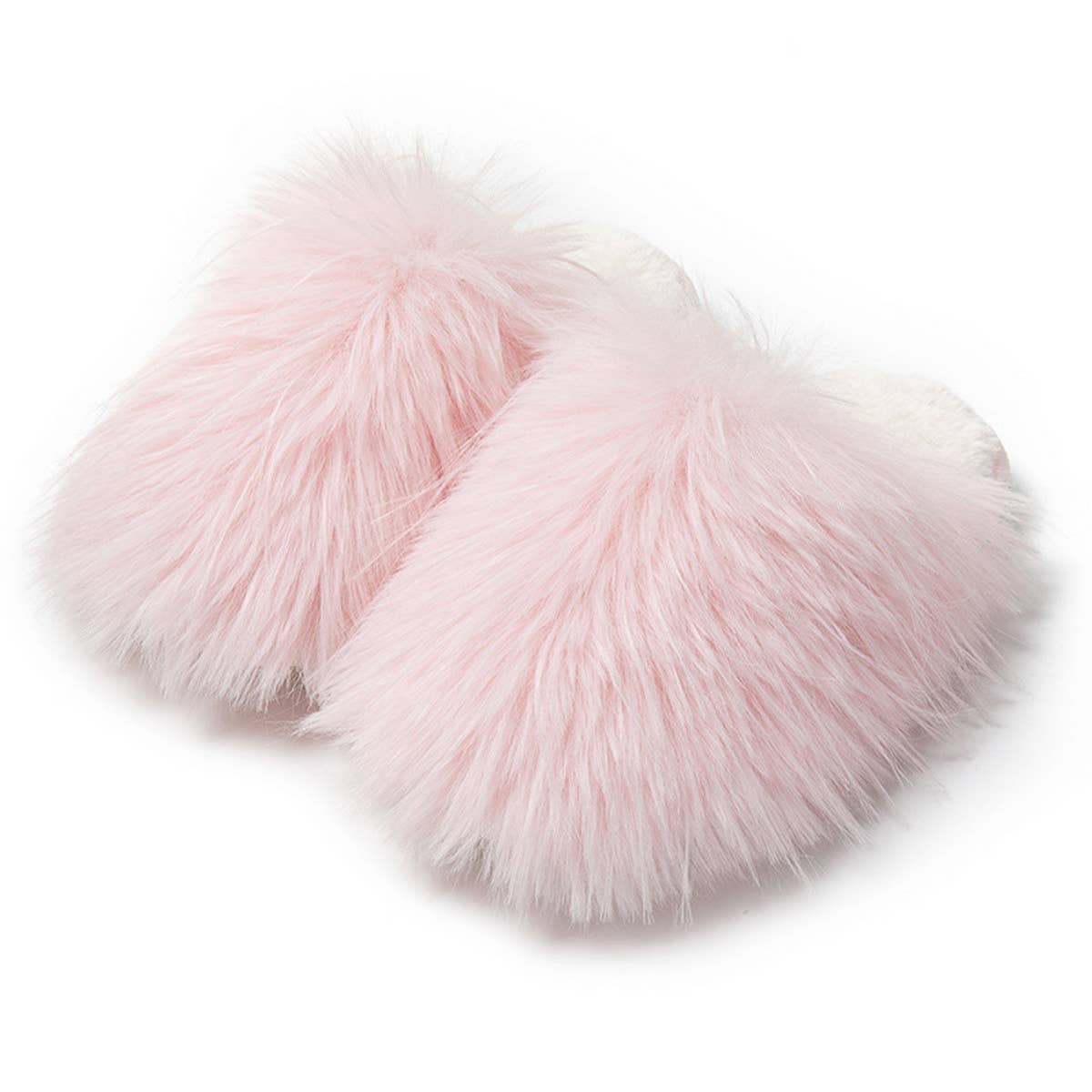 HOME FUR CAP TOE CANDY COLOR COTTON SLIPPERS