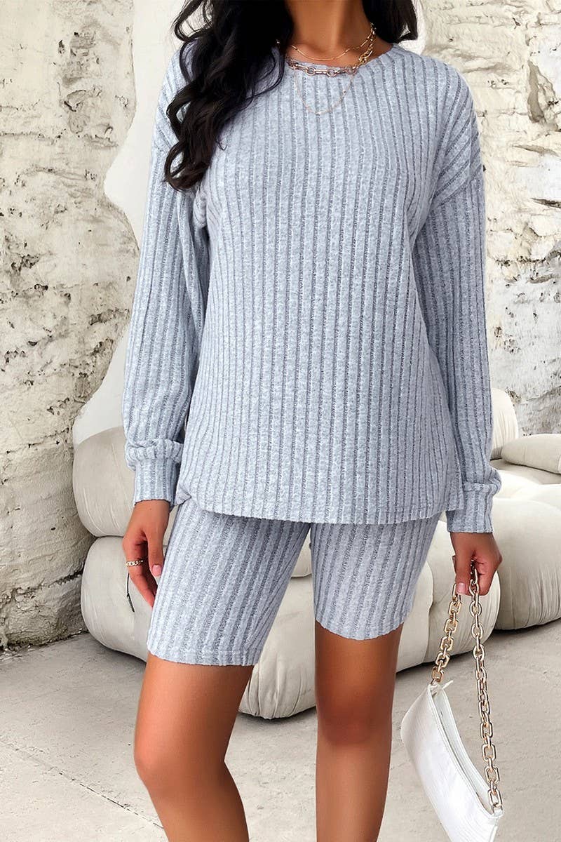 WOMEN CASUAL LONG SLEEVED  TOP AND LEGGINGS SET_CWSTB0235