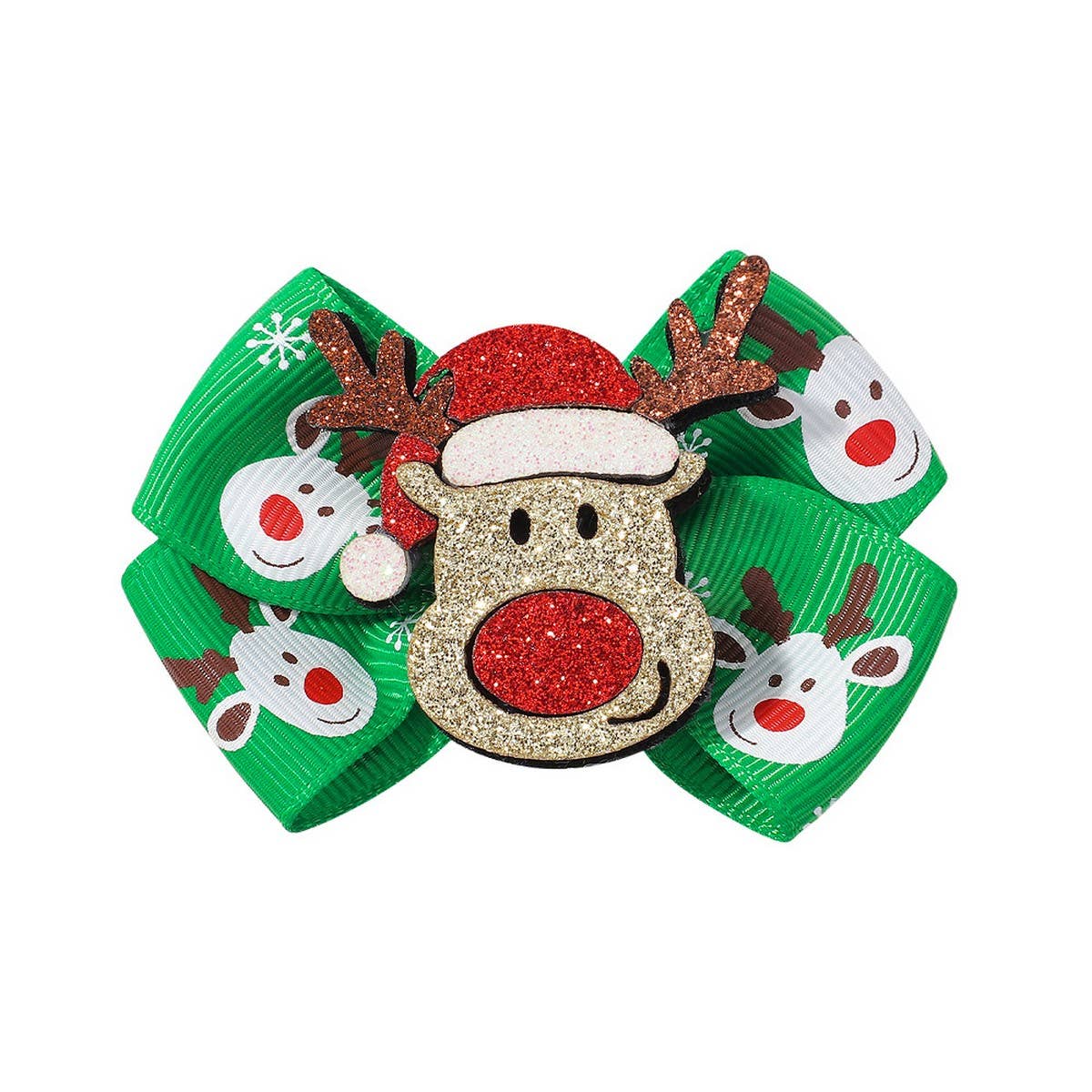 Glitter Reindeer Bow Hair Clip for Girls