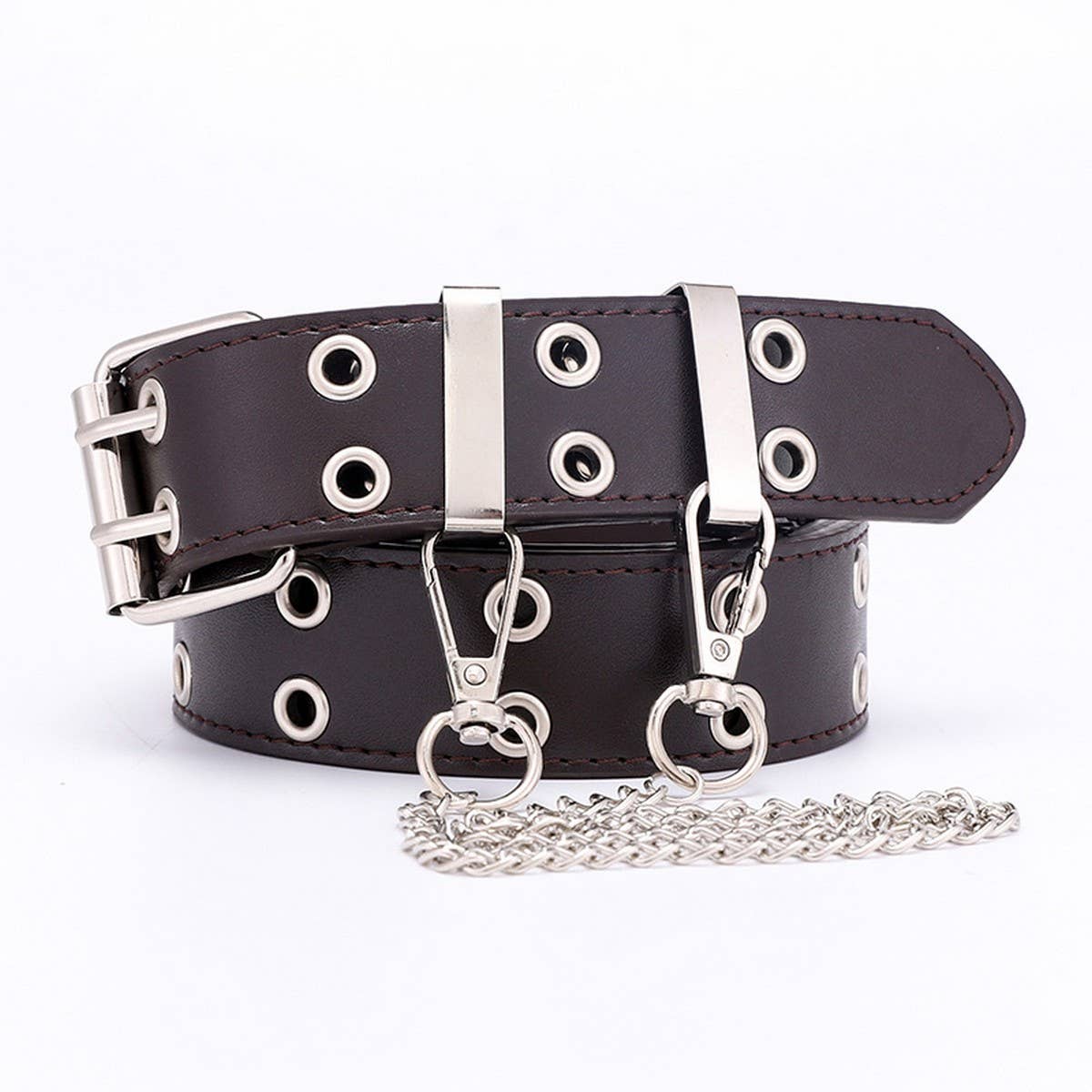 CWABE0371_DOUBLE EYE CHAIN WOMEN BELT