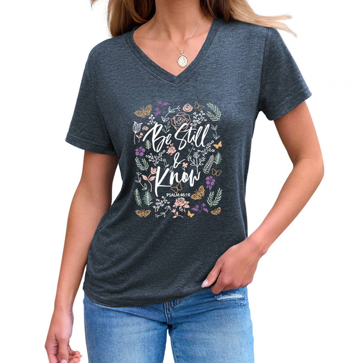 V-neck be still know short-sleeved T-shirt