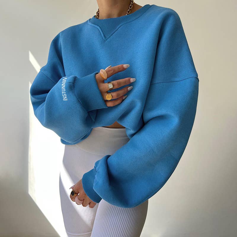 KNIT CREW-NECK LONG-SLEEVED FASHION CASUAL HOODIE