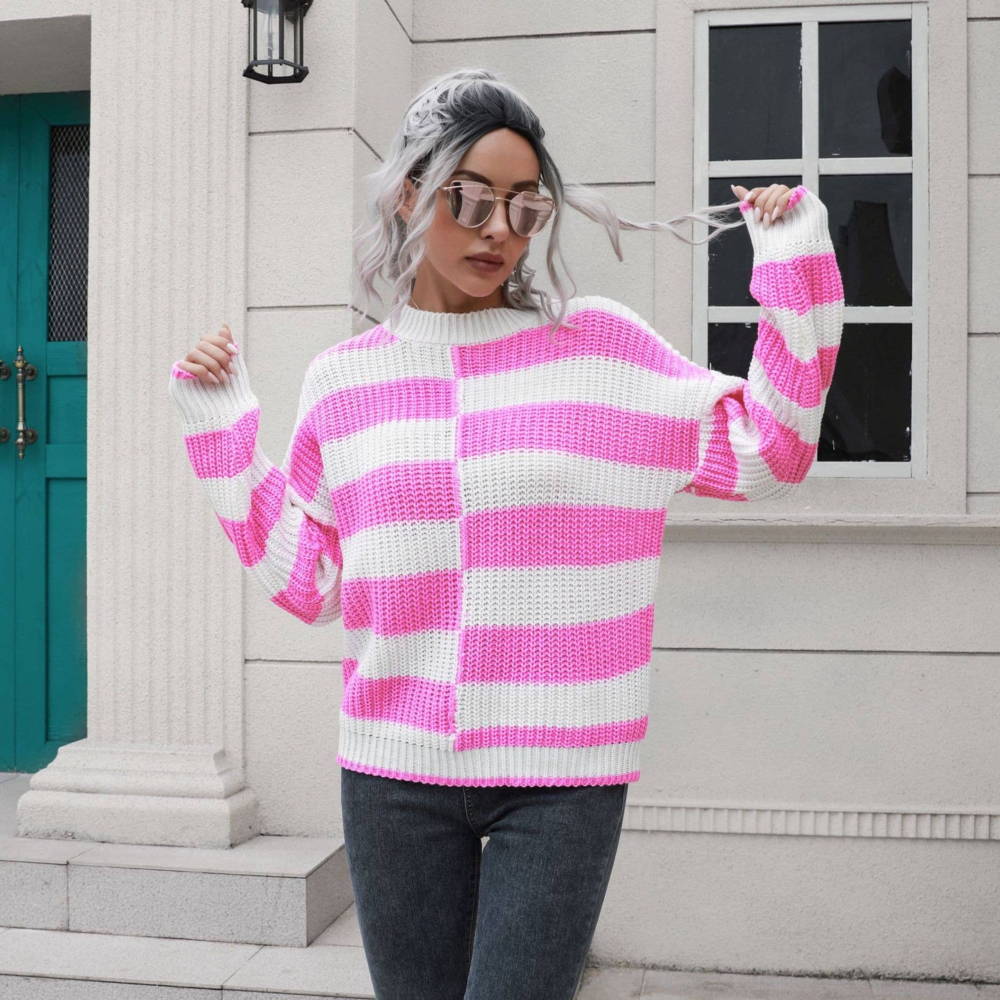 STRIPED SWEATER FALL AND WINTER LONG SLEEVES