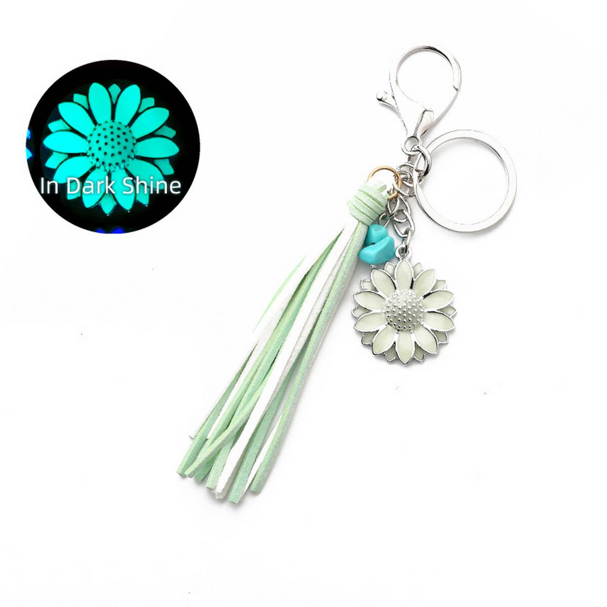 PUNK FLUORESCENT SUNFLOWER KEYCHAIN_CWMM1307