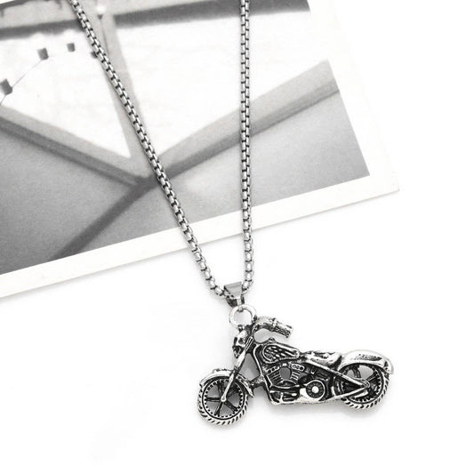 HIP HOP MOTORCYCLE PENDANT NECKLACE