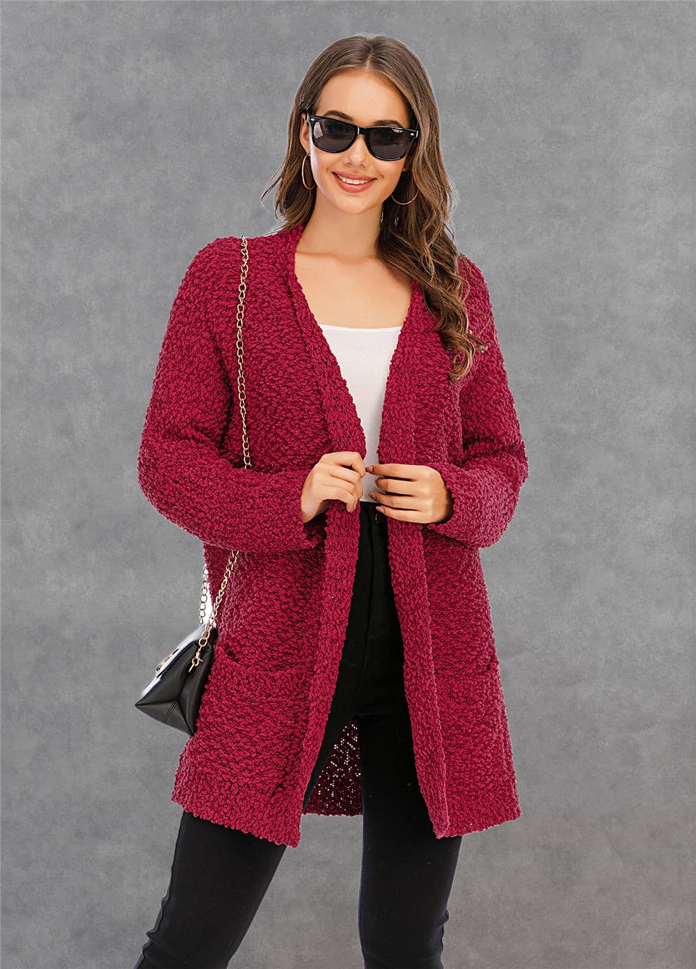 CWOSWL1044_Long Sleeve Open Front Long Cardigan Sweater