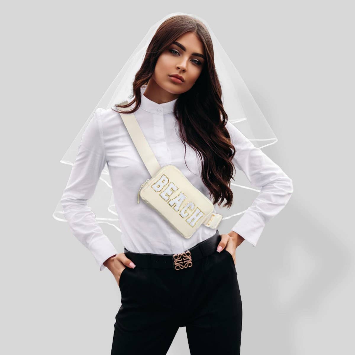 Nylon Bride Belt Bag ??Adjustable Sling for Travel_CUAB0282