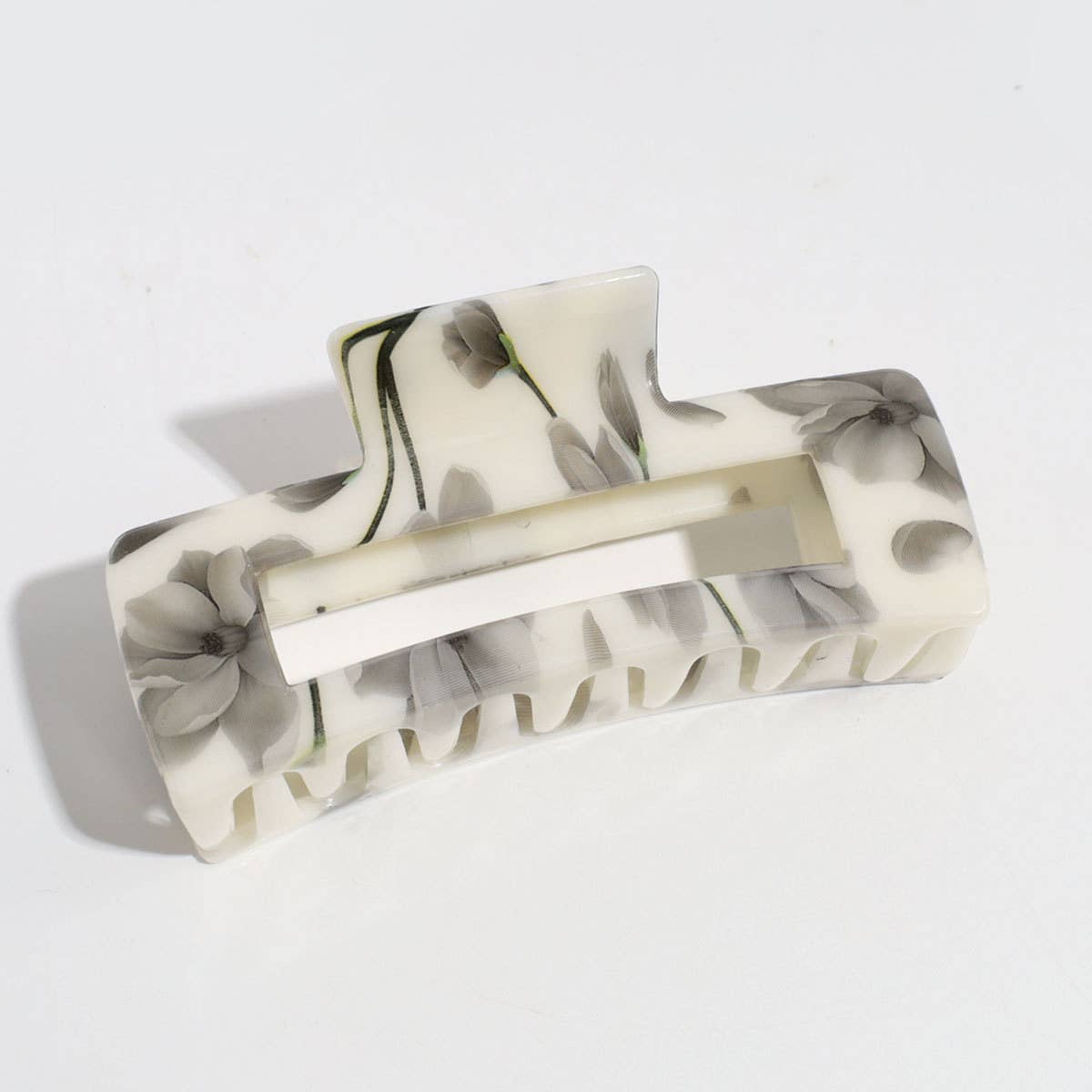 Ink Flower Cutout Hair Claw - Elegant Daily Style