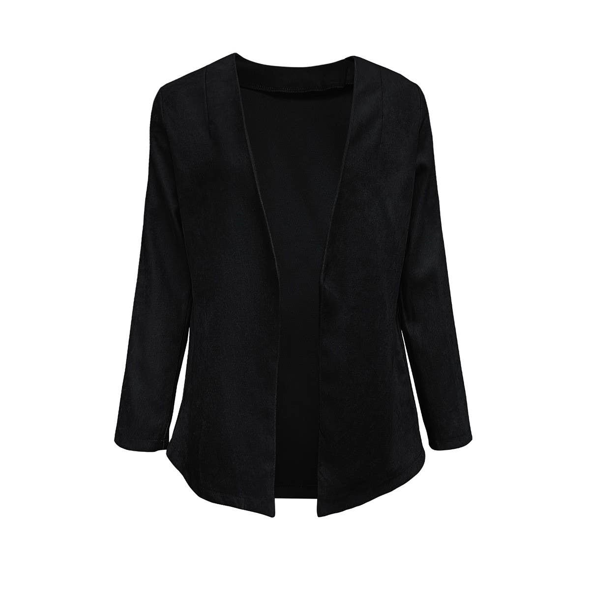 Solid color lapel casual button-down suit jacket