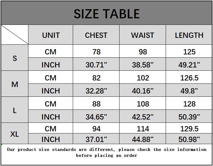 A long dress irregular hems and printed patterns