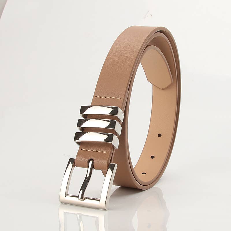 Versatile classic square pinhole denim belt