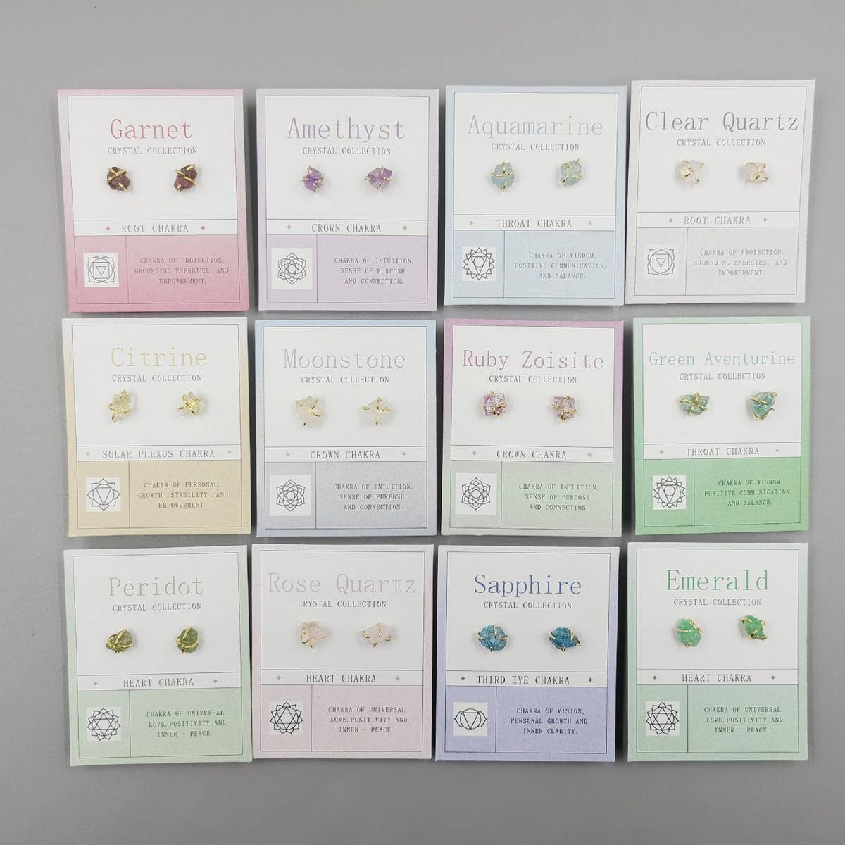 NATURAL STONE FOUR CLAW EARRINGS