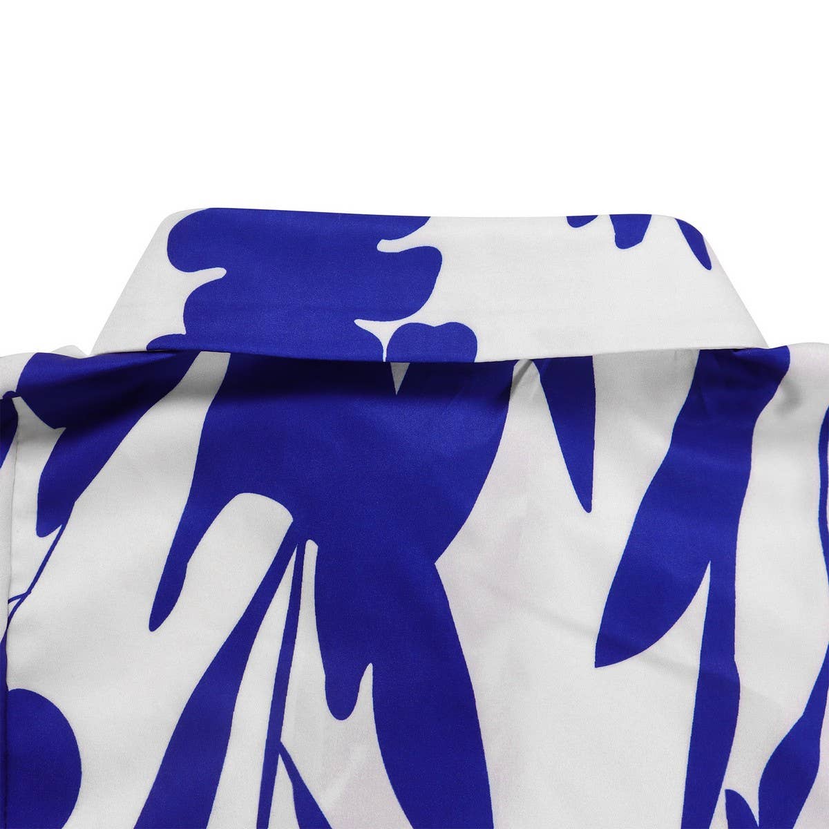 TEMPERAMENT PRINTED IRREGULAR LAPEL DRESS