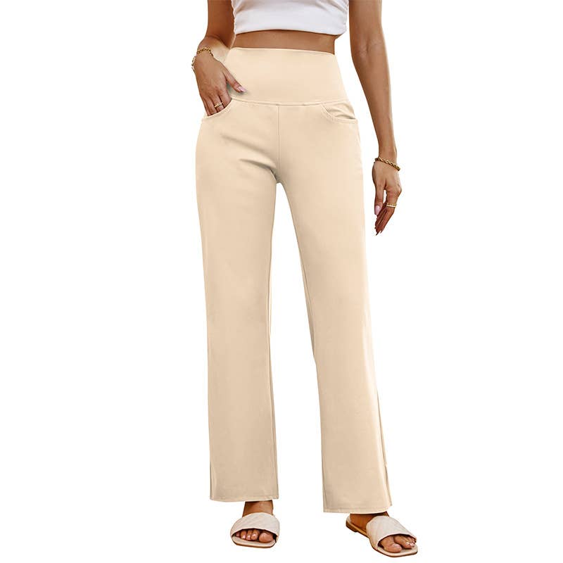 High-waist straight leg athleisure yoga pants