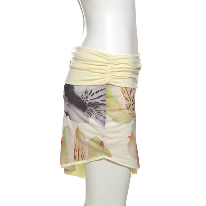 Sexy Halter Cowl Backless Top and Skirt Set