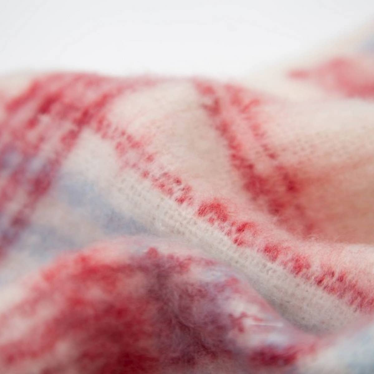 Chunky Circle Yarn Plaid Scarf - Thick Fall/Winter