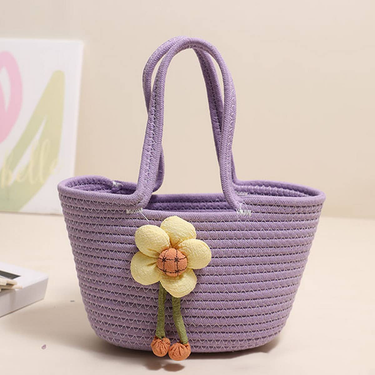 CASUAL FLOWER PORTABLE STRAW BAG_CWAB1870