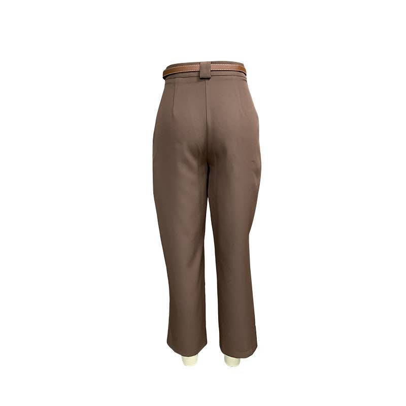 SOLID COLOR ALL-IN-ONE HIGH-WAISTED SUIT PANTS