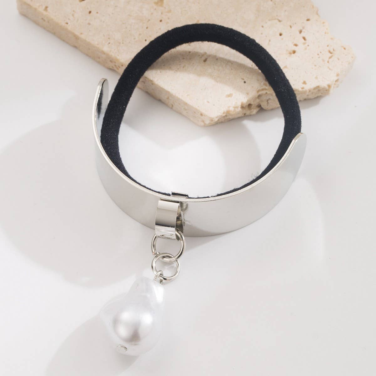 Gold Waterdrop Heart Pendant Elastic Hair Tie