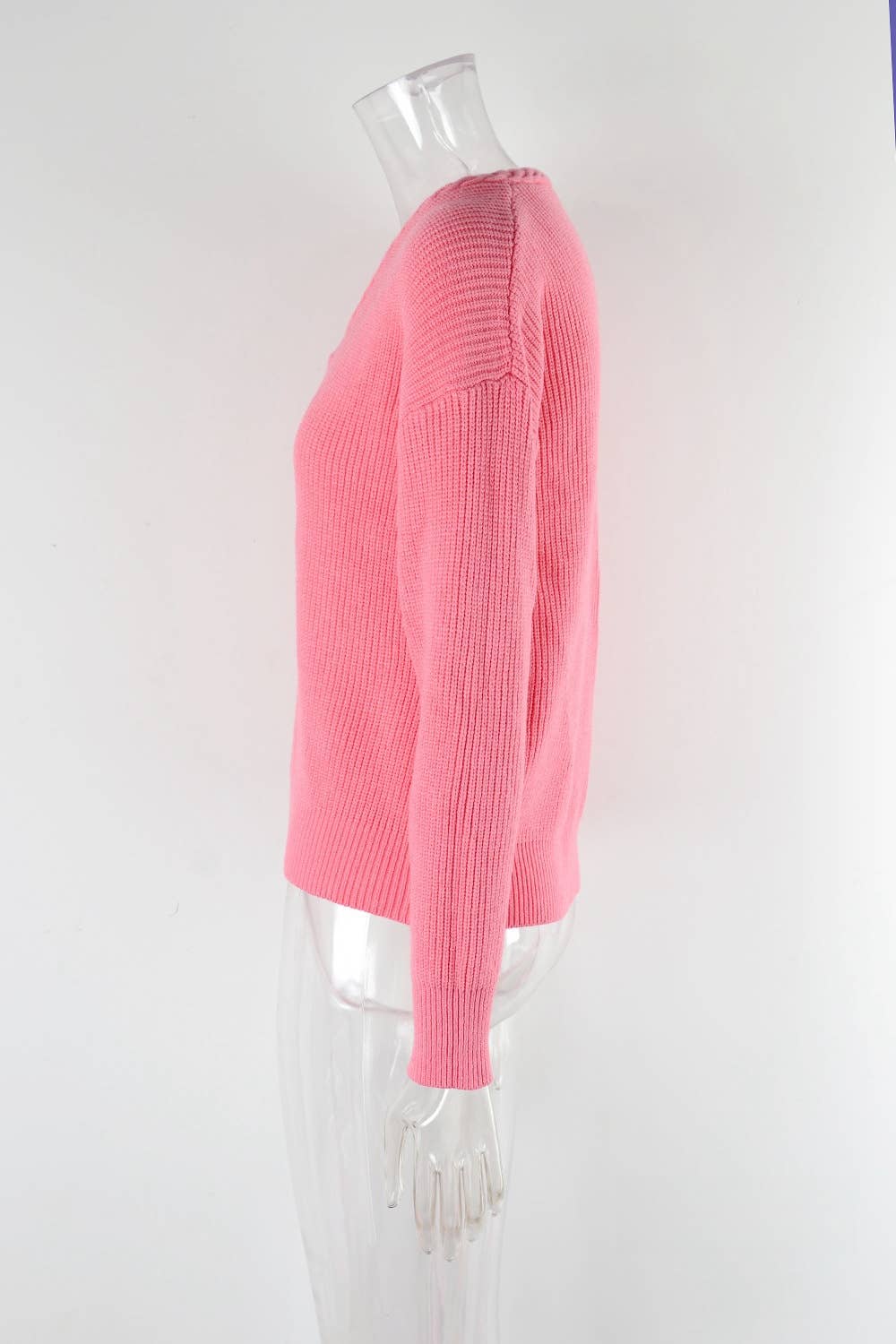 CWOSWL1034_ Long Sleeve V-neck Pullover Sweater