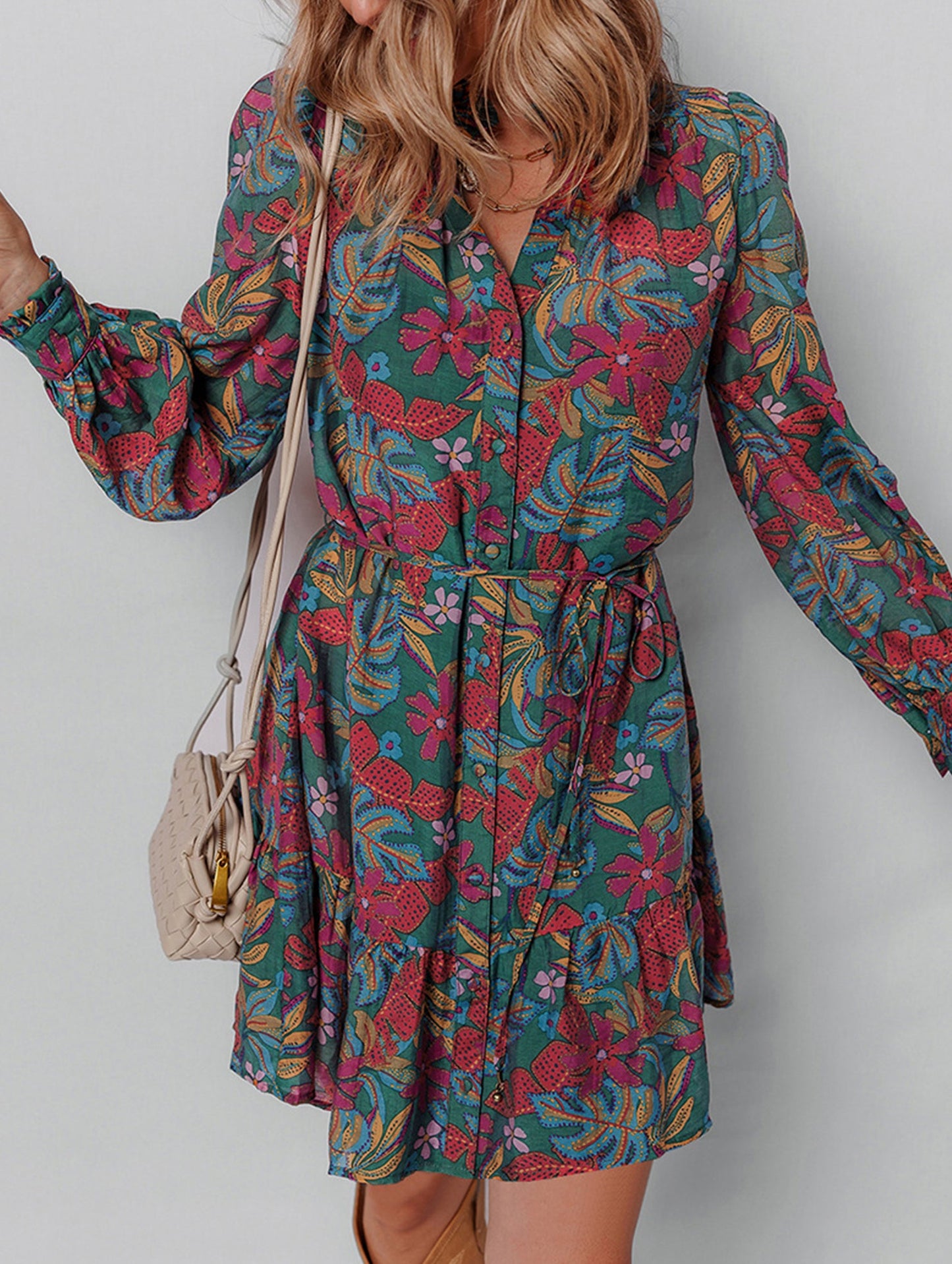 Floral print midi dress