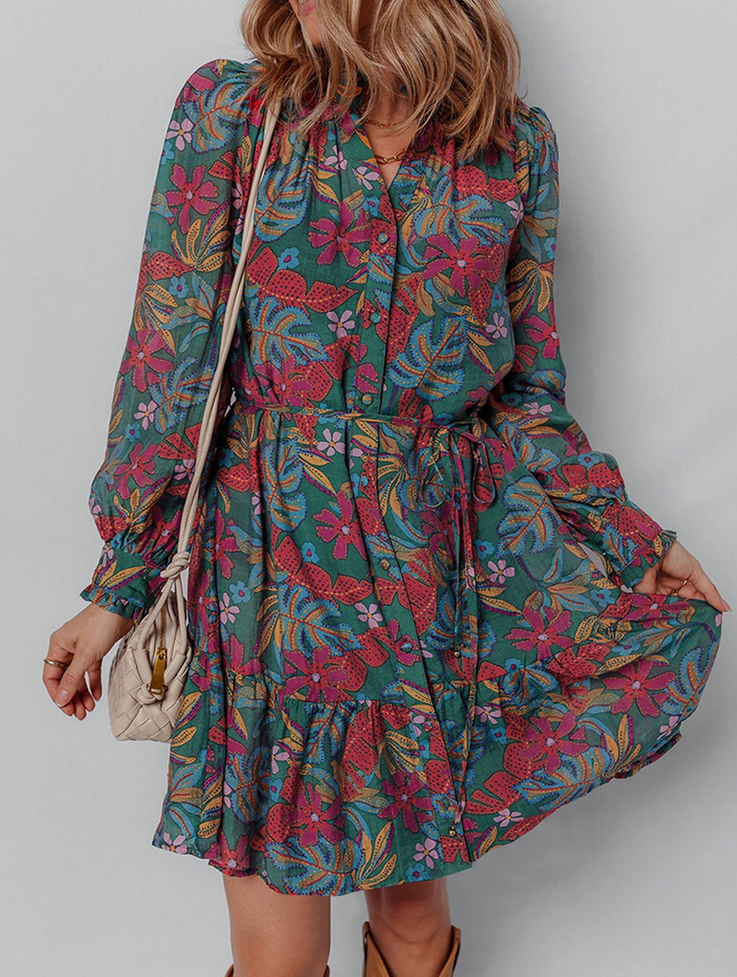 Floral print midi dress