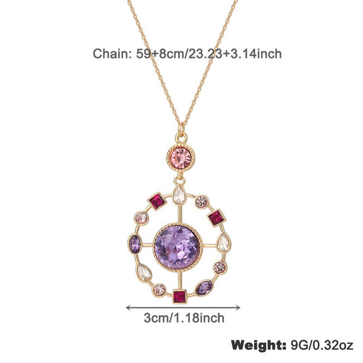 WOMEN'S FASHION COLORED RHINESTONE NECKLACE