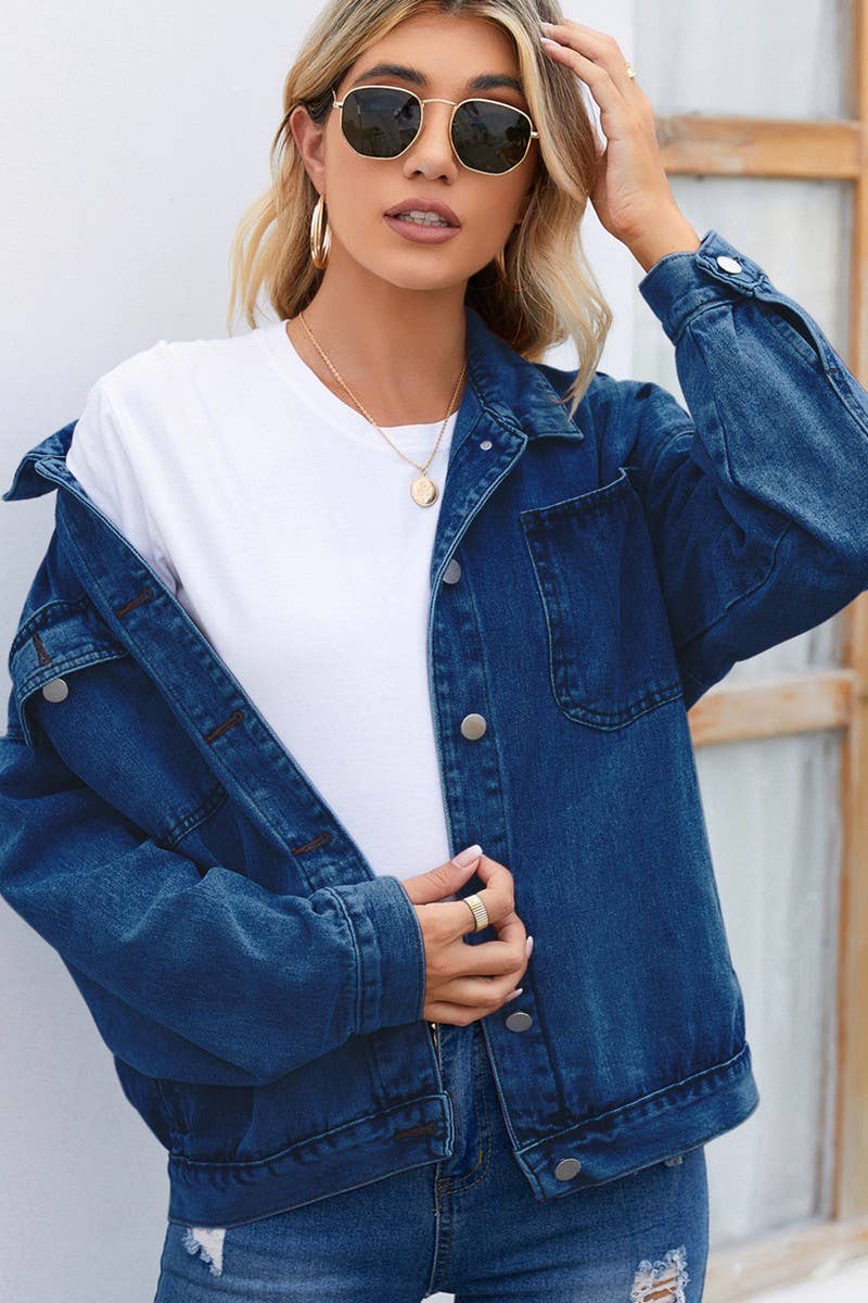 VINTAGE WASH DENIM LONG SLEEVED JACKET_CWJJ0094