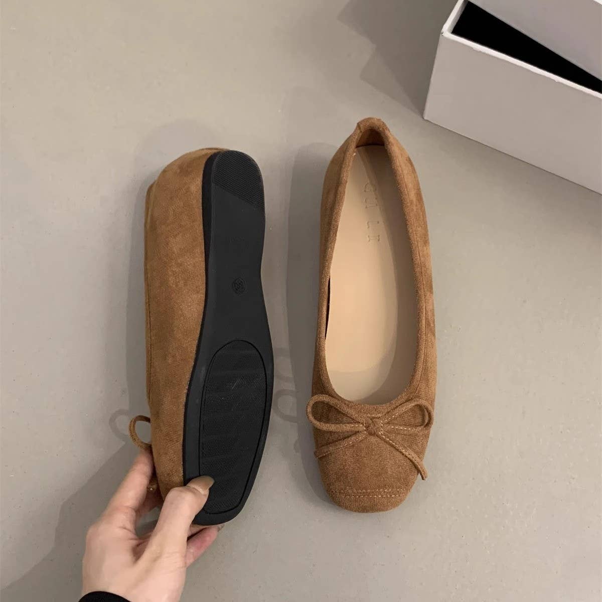 Red Wedge Ballet Flats for Women Fairy Style_CWSHF0090