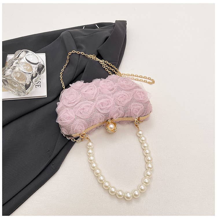 Floral hand-held Chinese-style crossbody bag