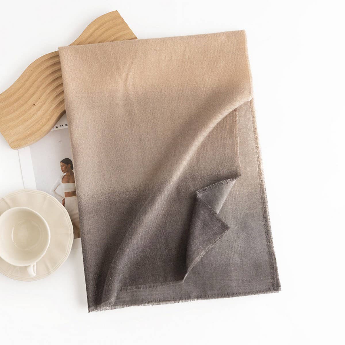 CWASC2730_WINTER GRADIENT SOLID COLOR SIMPLE COLD-PROOF SCAR