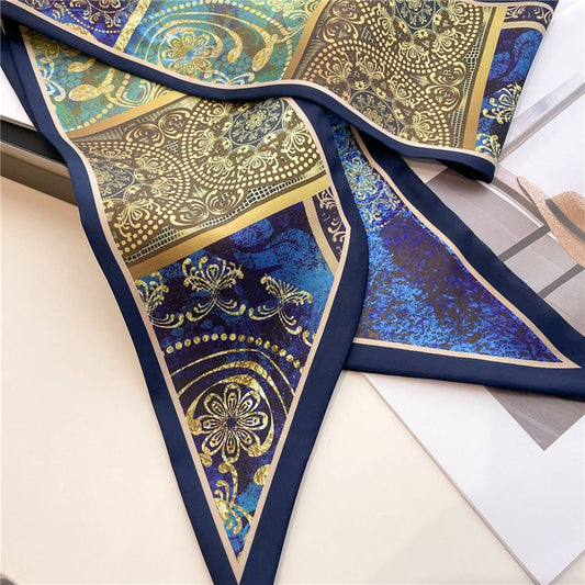 RETRO PRINTED DOUBLE-LAYER NARROW SILK HEAD SCARF_CWASC1536