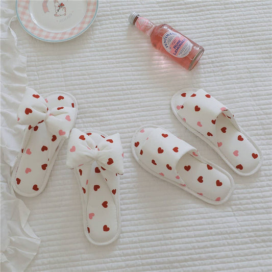 LOVE BOWKNOT INDOOR NON-SLIP SOFT-SOLED SLIPPERS