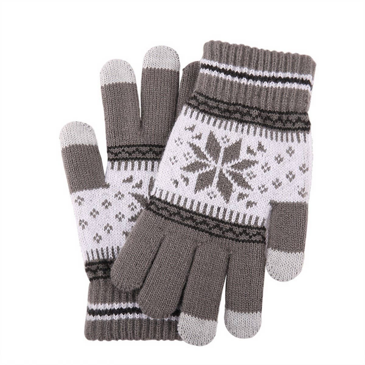ADULT FASHION SNOWFLAKE KNITTED WARM GLOVES_CWAG0225