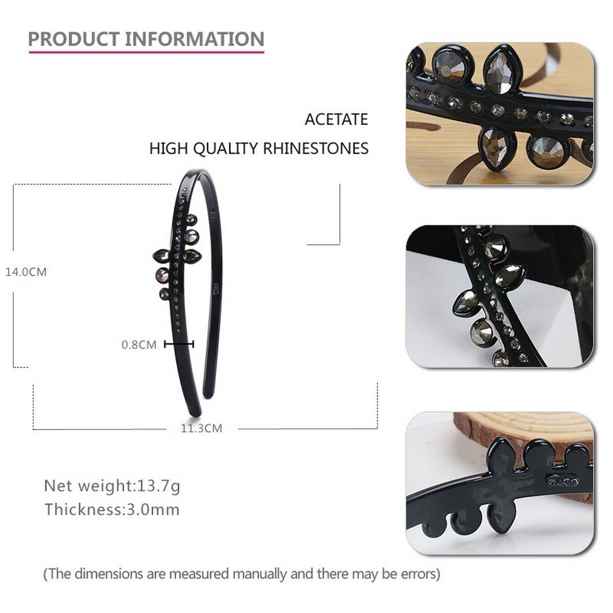 ACETATE SPECIAL-SHAPED HEADBAND WITH DIAMONDS_CWAHA4358