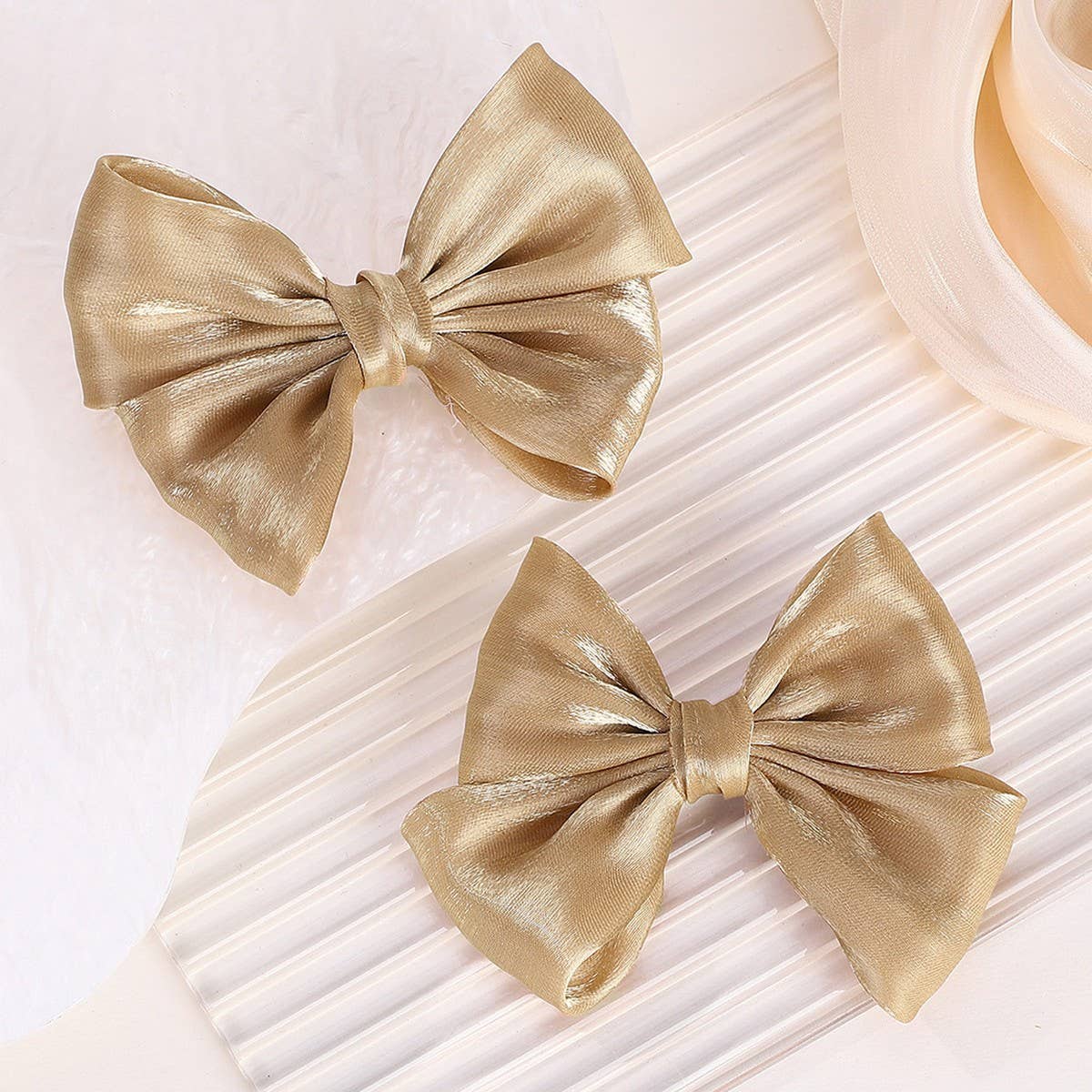 Solid Shiny Bow Hair Clip Set for JK Girls_CWAHA6719