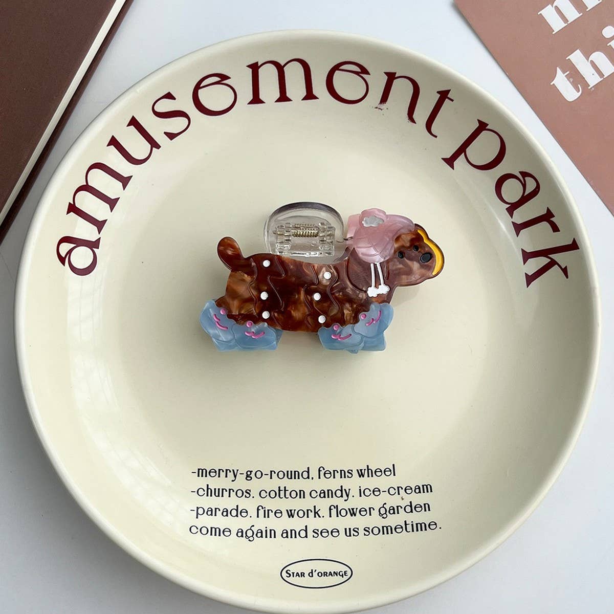 Cute Cartoon Dog Acetate Clip ?Chic Simple Hairpin