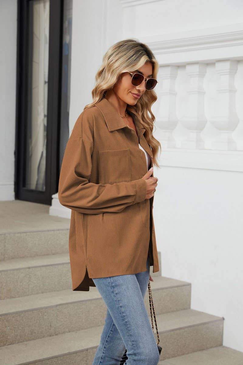 CWOCO0884_SOLID COLOR LAPEL POCKET KNIT SHIRT COAT